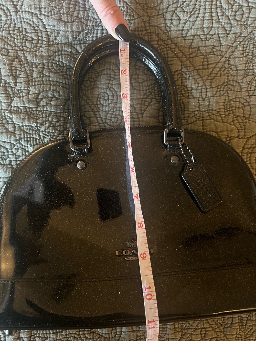 Coach x NASA Black Glitter Mini Domed Satchel Sierra … - Gem